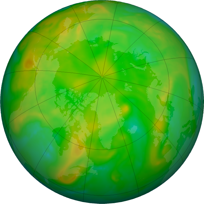 Arctic ozone map for 19 June 2022